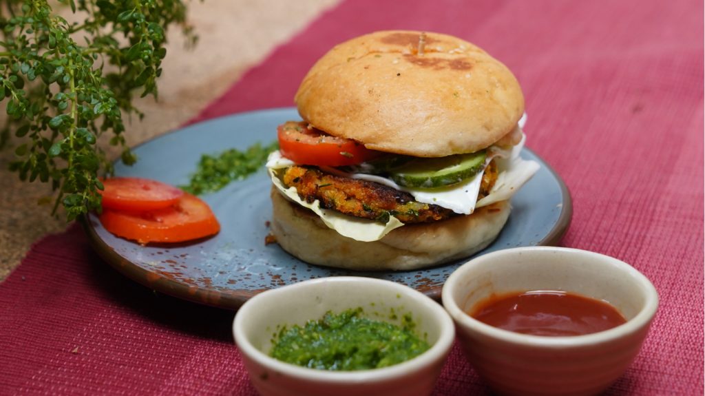 Veg Burger on PMC Hindi Buddha Foods